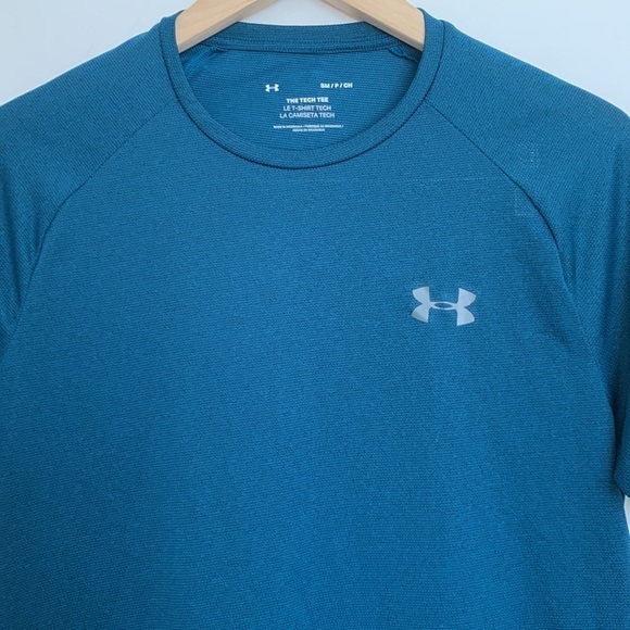 Under Armour Men’s The Tech Tee Shirt Teal S - Picture 2 of 6